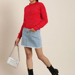 HERE&NOW Solid Shimmer Pullover Sweater-image-95