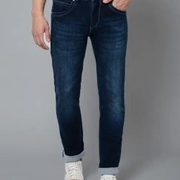 Cantabil Blue Cotton Regular Fit Jeans-image-23