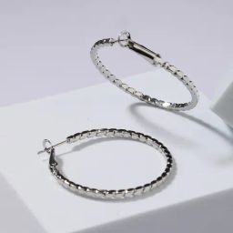 Aatmana Silver-Plated Circular Hoop Earrings-40