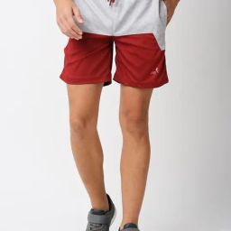 Fitz Grey & Red Regular Fit Sports Shorts-image-55