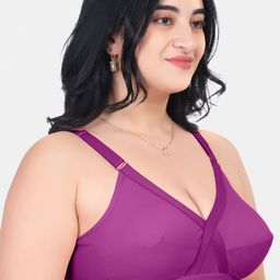 KOMLI Pack Of 3 Full Coverage Non Padded Pure Cotton Minimizer Bras With All Day Comfort image 4