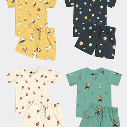 Orange Sugar Unisex Kids Printed T-shirt with Pyjamas-image-14