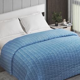 Home Centre Blue 120 GSM Double Bed Quilt-image-51