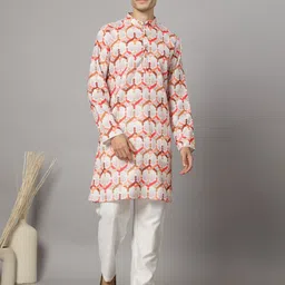 Vastraa Fusion Men Floral Printed Kurta-image-52