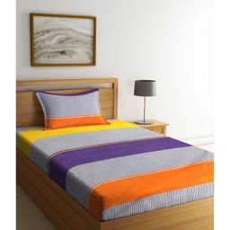 Arrabi Single Bed Cotton Bedsheet and Pillow Cover  Multicolour-image-48