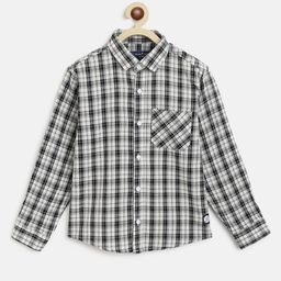 Tales & Stories Full Sleeves Plaid Checked Shirt - White & Black-picture-5