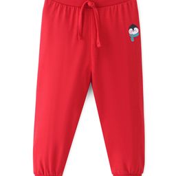 Babyhug Cotton Full Length Lounge Pant with Placement Print - Red-picture-24