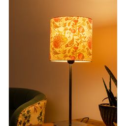 Green Girgit Metal Chrome Finish Lamp with Multicolor Birdy Shade-0