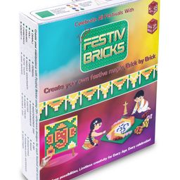 Kimon Toys  Festiv Bricks - 540 Pieces Base Plate & Wooden Easel-10