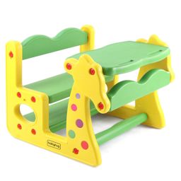 Babyhug Strong and Durable Double Seater Kids Activity Study Desk  - Yellow & Green-image-12