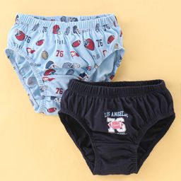 Revvo Junior Cotton Knit Briefs with Rugby Theme Print Pack of 2 - Multicolour-image-101