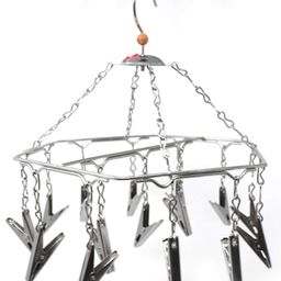 HAZEL Cloth Hanger Stainless Steel with 15 Clips-20