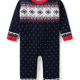 ToffyHouse Knitted Full Sleeves Winter Wear Romper - Navy Blue-image-85