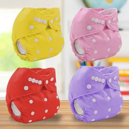 Sparkle Joy Washable & Reusable Cloth Diaper Pocket Without Inserts Pack of 4 - Multicolor-12