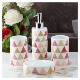 KOOKEE Ceramic Bathroom Accessories Set of 4 with Soap Dispenser (8165)-image-39