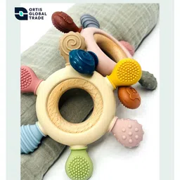 Ortis Wooden Flower Teether - Pack of 1 (Multicolor)-picture-49
