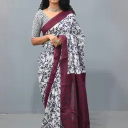 Lovwear White Pure Cotton Sarees-picture-5