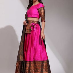 Payu Semi-Stitched Lehenga & Unstitched Blouse With Dupatta image 4