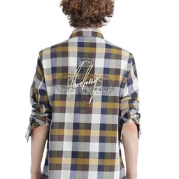 RARE RABBIT Men Comfort Button-Down Collar Tartan Checked Cotton Oversized Casual Shirt-image-8
