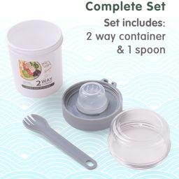 fab n funky Seal & Lock Special Double Deck 2 Way Container - Grey & White image 3