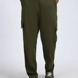 KLOTHFIT Men Low-Rise Baggy Fit 4 Pocket Cotton Cargo Trousers-image-33