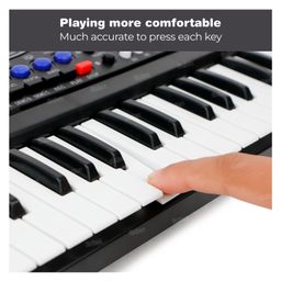 Fiddlerz 37 Key Piano Keyboard Toy with Mic and Power Option Recording and Mic - Black image 5