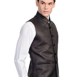 Wintage Men Black Nehru Jacket image 4