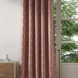 DDecor Floral Pink Polyester 7 ft Door Curtain-25