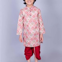 FabJunior Boys Ethnic Motifs Printed Regular Kurta with Dhoti Pants-7