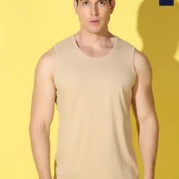 WOOSTRO Pack Of 2 Printed Super Combed Cotton Gym Vests VWS26(PLAIN RUST)(HARD NAVY)-image-45