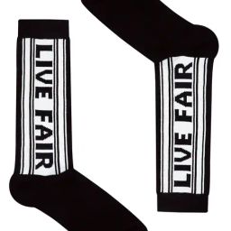 BALENZIA Black Printed Crew Length/Calf Length Socks-45