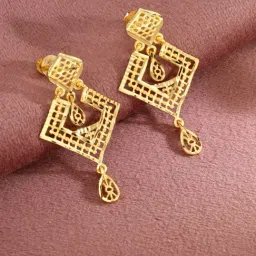 Malabar Gold and Diamonds 22k Gold Drop Earrings-image-34
