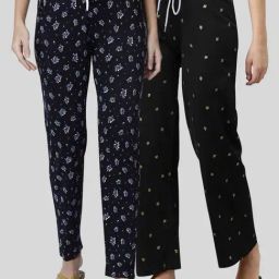 Kryptic Black & Navy Printed Pyjamas (Pack Of 2)-picture-17