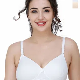 College Girl Women Pack of 2 Solid Lightly Padded Medium Coverage T-shirt Bra-6