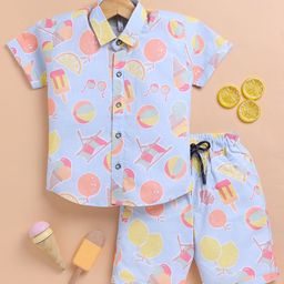 Toonyport Boys Printed Pure Cotton Shirt with Shorts-image-68
