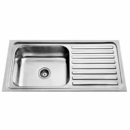 Jayna Signature Collection Jupiter 40x18.5 inch Glossy Finish Stainless Steel Single Bowl Kitchen Sink with Drain Board, SBSD 07-image-22
