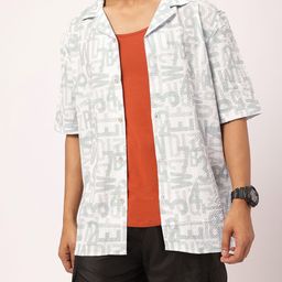 Kook N Keech Grit & Glam Typo-Printed Textured Relax Shirt-image-98