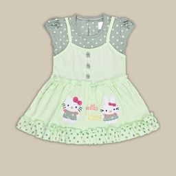 Grils Hosiery Cotton Printed Frock Dress-image-76