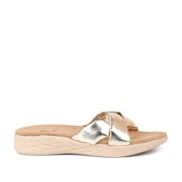 Inc.5 Women's Gold Cross Strap Wedges-image-24