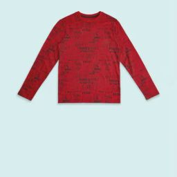 Pantaloons Junior Red Cotton Printed Full Sleeves T-Shirt-image-81