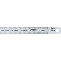 Shinwa Rules Narrow Straight Rule Silver 150 cm Measuring Range, 5811163-14