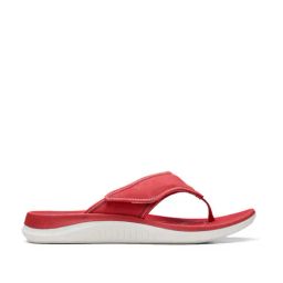 Clarks Women's Glide Post 2 Cherry Red Thong Wedges-image-86