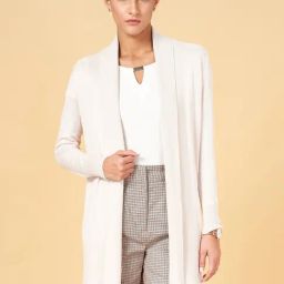 Annabelle by Pantaloons Beige Shawl Neck Shrug-image-86