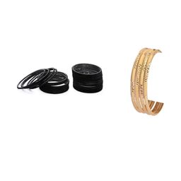 SOMIL Women Pack Of 2 Black And Gold Glass Ethnic Handcrafted Traditional Bangle-image-22