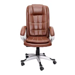 Caddy High Back Revolving office and Home Chair TAN PU Leatherette CD120-image-53