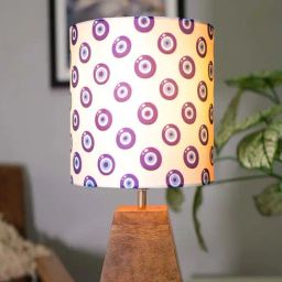 Homesake Turkish Evil Eye Multicolor Wood Pyramid Table Lamp with Fabric Lampshade-12