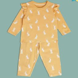 MINIKLUB Kids Orange Graphic Print Full Sleeves Top with Pants-image-44