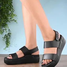 AfroJack Wedge Sandals with Buckles image 2