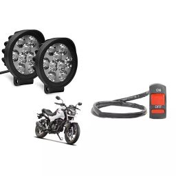 Cartronics 9 Round Cap LED Fog Light With On/Off Switch for Hero Xtreme 160 R(Set of 2 Pcs)-12