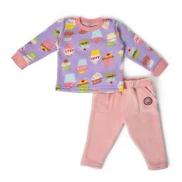 MiArcus Kids Purple & Pink Printed Full Sleeves Sweatshirt with Pyjamas-0